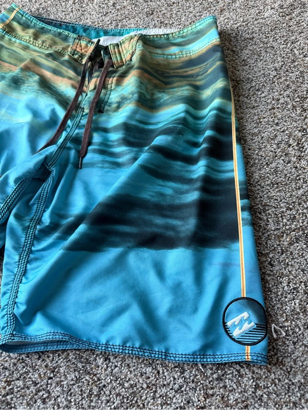 Billabong Recycler Eco Airlite Wave Print Boardshorts Men's 36 Y2K Surf